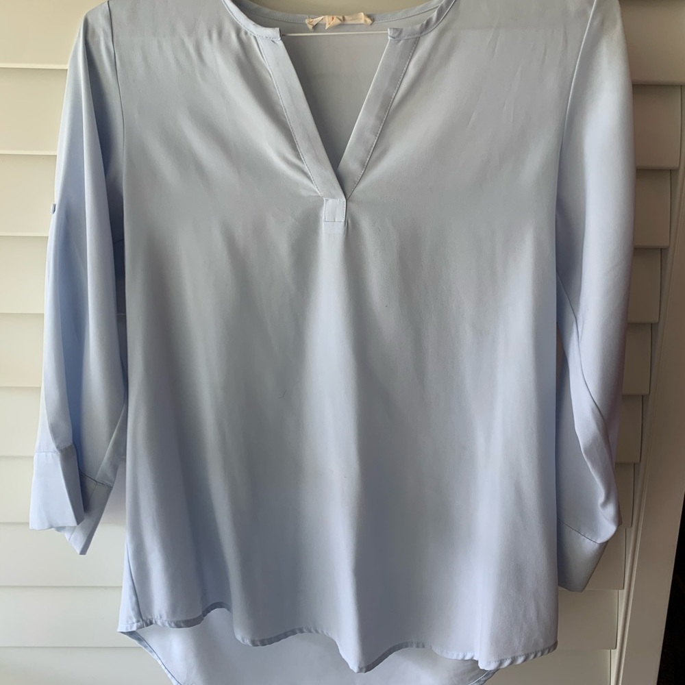 Light blue 3/4 sleeve blouse